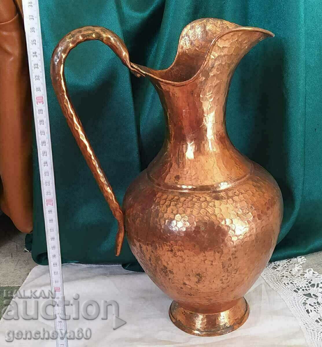 Old Albanian hand-forged copper jug Old Albanian hand-forged copper jug