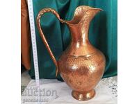 Old Albanian hand-forged copper jug