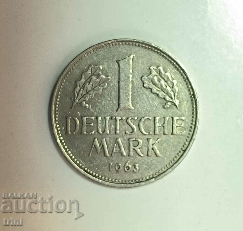 Германия 1 марка 1963 година 'J' - Хамбург е110