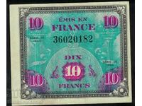 France Allied Military 10 Francs 1944 Pick 116 Ref 0182