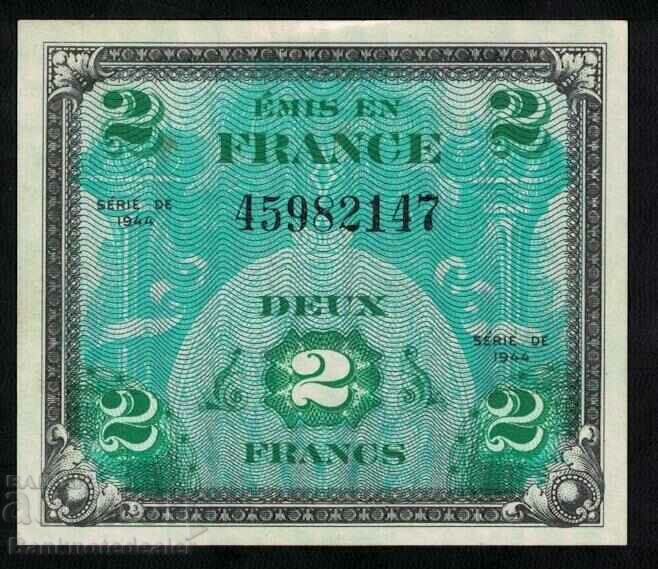 France French Allied Military 2 Francs 1944 Pick 114 Ref 147