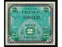 France French Allied Military 2 Francs 1944 Pick 114 Ref 147