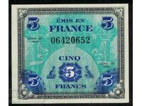 French Allied Military 5 Francs 1944 Pick 115 Ref 0652