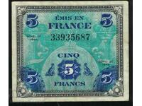 French Allied Military 5 Francs 1944 Pick 115 Ref 5687