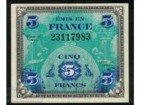 French Allied Military 5 Francs 1944 Pick 115 Ref 7983