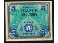 French Allied Military 5 Francs 1944 Pick 115 Ref 7994