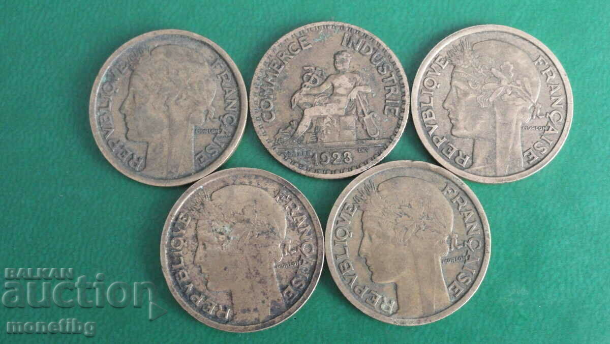 Франция 1923-1939г. - 1 франк (5 броя)
