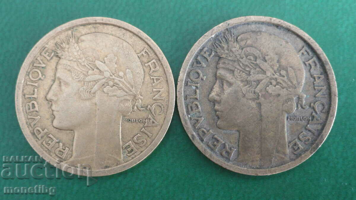 Auction France 1932-1938 - 1 franc (2 pieces) Auction France 1932-1938 - 1 franc (2 pieces)