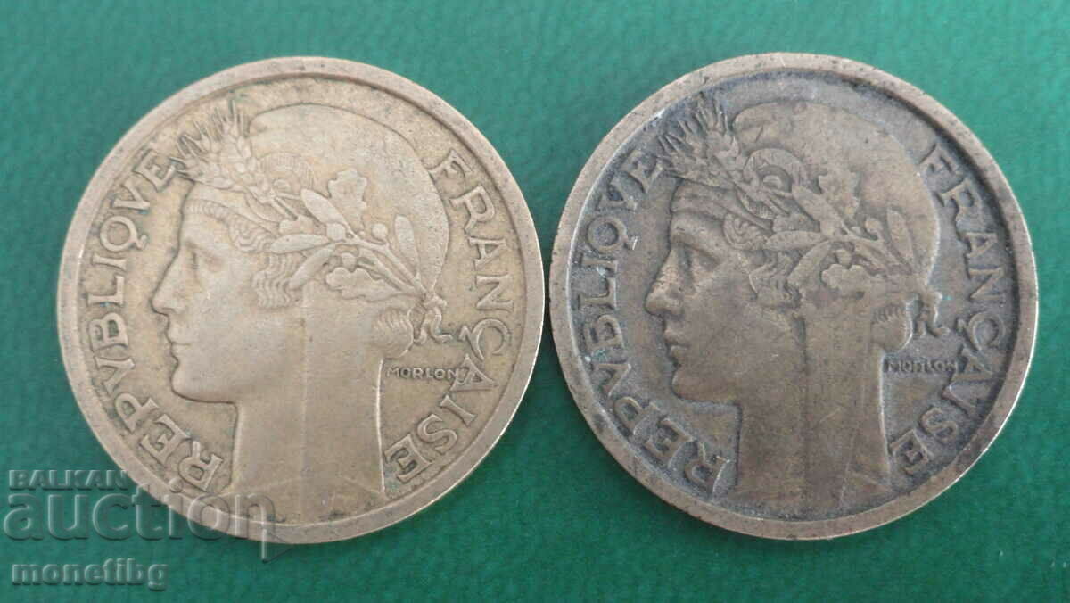 France 1932-1938 - 1 franc (2 pieces) - 5 France 1932-1938 - 1 franc (2 pieces) - 5