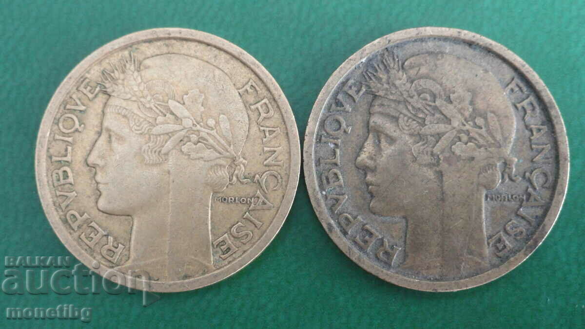 France 1932-1938 - 1 franc (2 pieces)