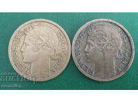 Franța 1932-1938 - 1 franc (2 bucăți)