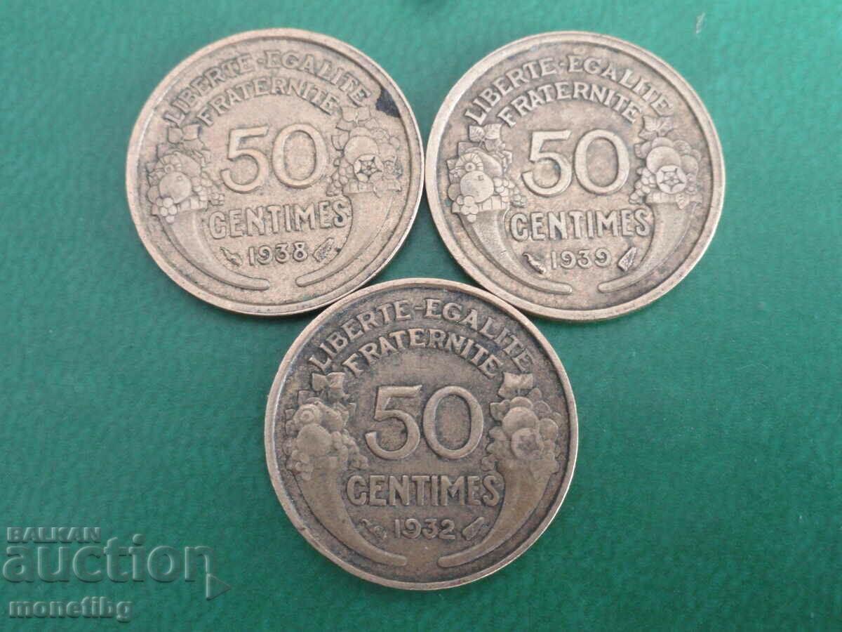 Γαλλία 1932-1939 - 50 εκατοστά (3 τεμάχια) - 6