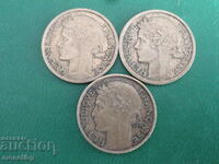 France 1932-1939 - 50 centimes (3 pieces)