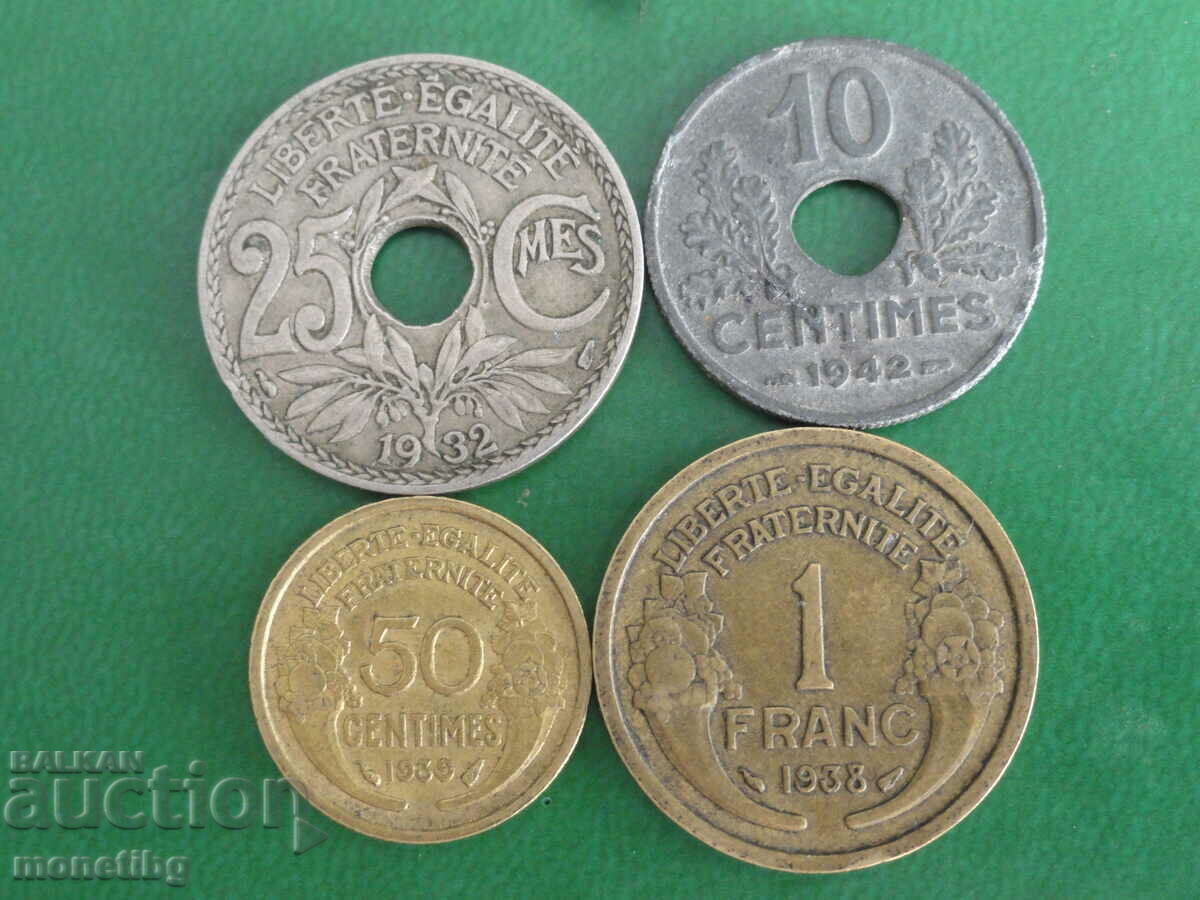 Auction France 1932-1942 - Coins (4 pieces) Auction France 1932-1942 - Coins (4 pieces)