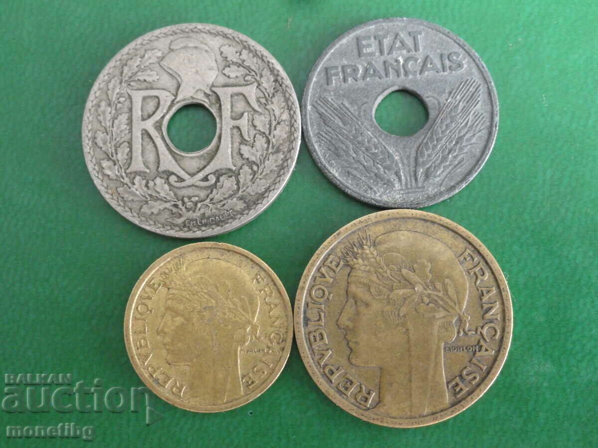 Delivery of France 1932-1942 - Coins (4 pieces) Delivery of France 1932-1942 - Coins (4 pieces)