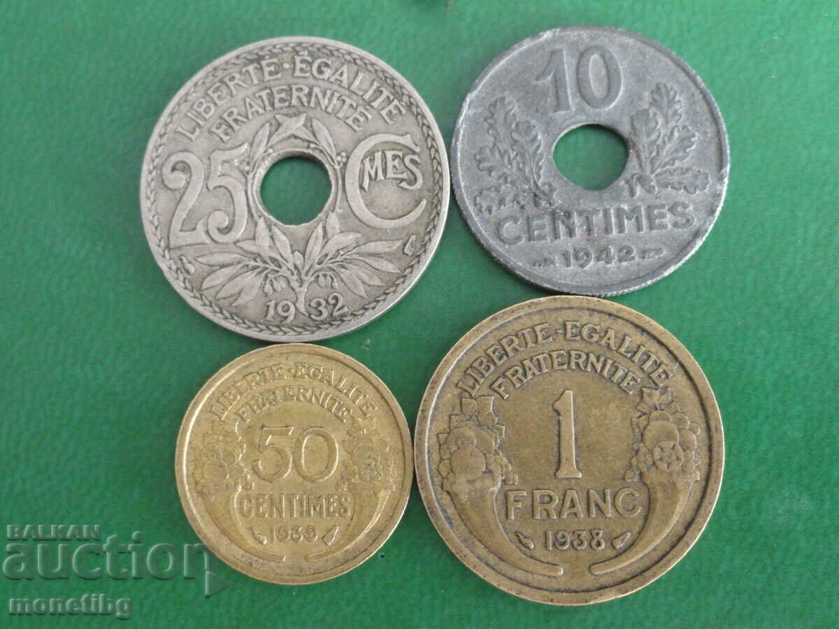 Франция 1932-1942г. - Монети (4 броя)