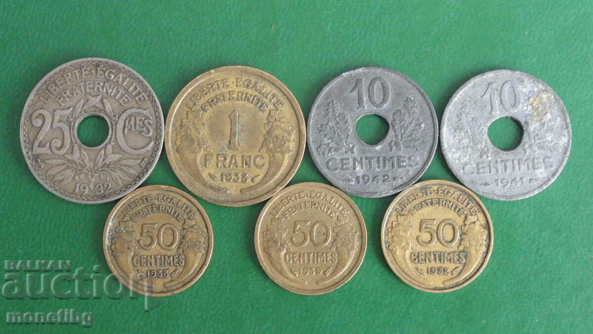 Auction France 1932-1942 - Coins (7 pieces) Auction France 1932-1942 - Coins (7 pieces)
