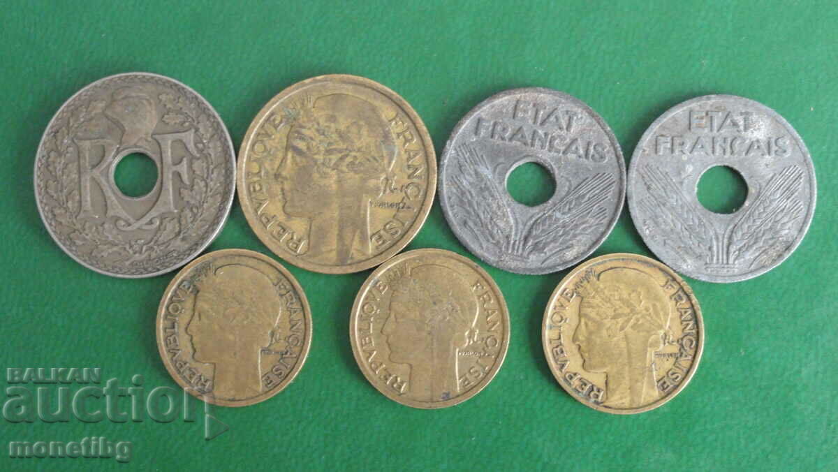 Delivery of France 1932-1942 - Coins (7 pieces) Delivery of France 1932-1942 - Coins (7 pieces)