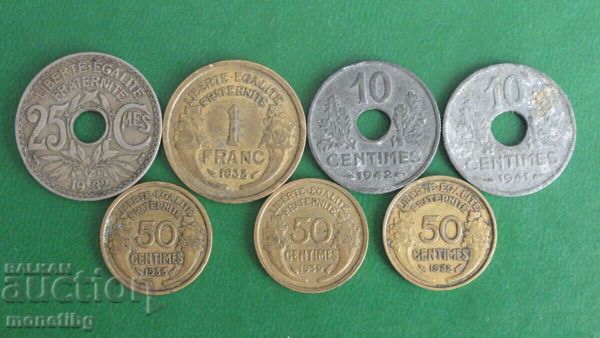 France 1932-1942 - Coins (7 pieces) - 5 France 1932-1942 - Coins (7 pieces) - 5