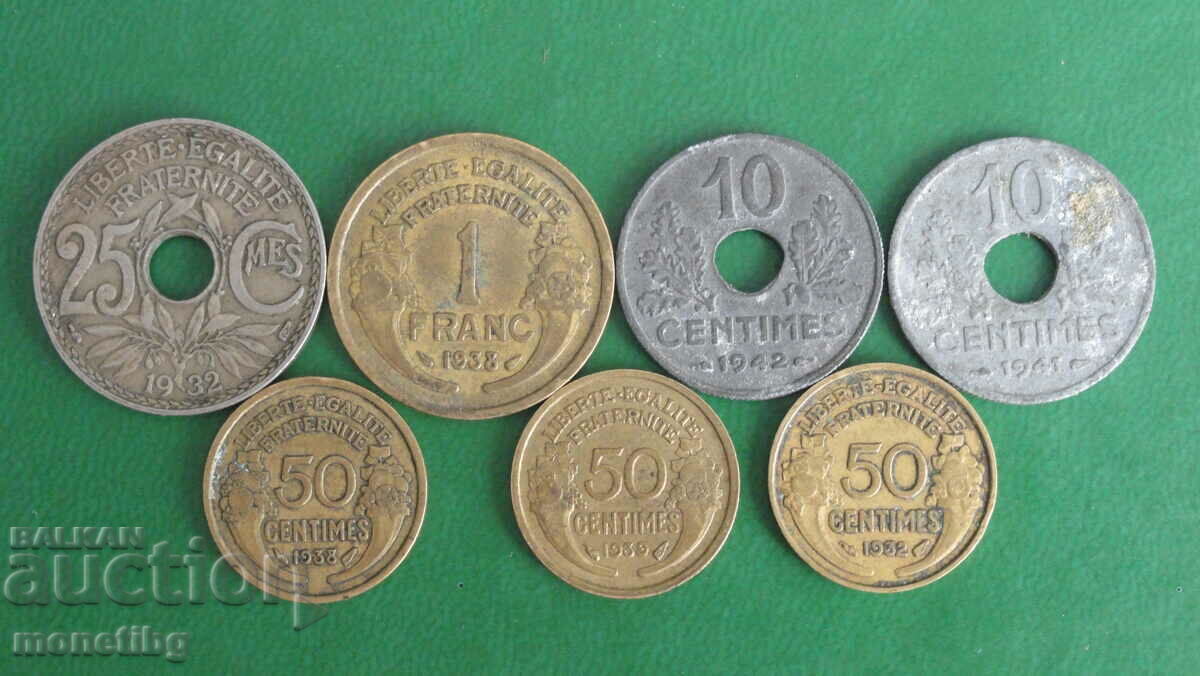 Франция 1932-1942г. - Монети (7 броя)