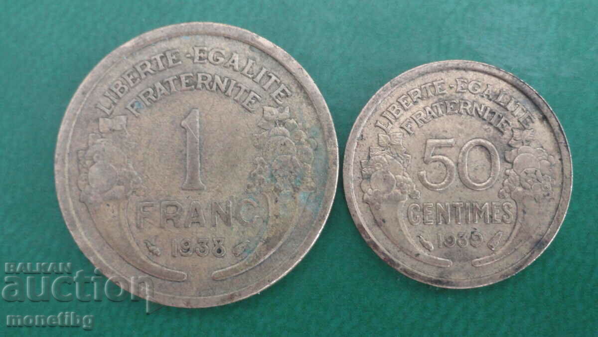 Delivery of France 1938-1939 - Coins (2 pieces) Delivery of France 1938-1939 - Coins (2 pieces)