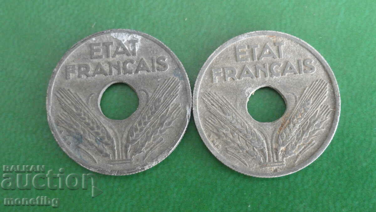 France 1941-1942 - 10 centimes (2 pieces) with price 2.80 BGN | € 1.43 France 1941-1942 - 10 centimes (2 pieces) with price 2.80 BGN | € 1.43
