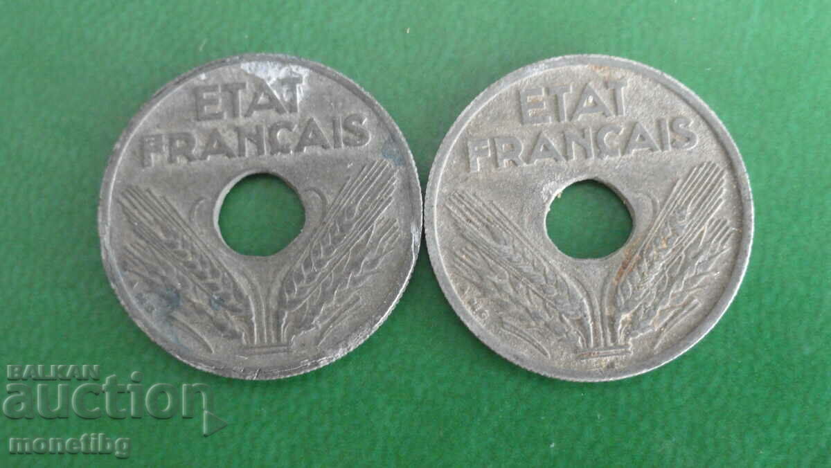 France 1941-1942 - 10 centimes (2 pieces) - 6 France 1941-1942 - 10 centimes (2 pieces) - 6