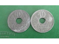 Franța 1941-1942 - 10 centimi (2 bucăți)