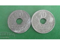 Franța 1941-1942 - 10 centimi (2 bucăți)