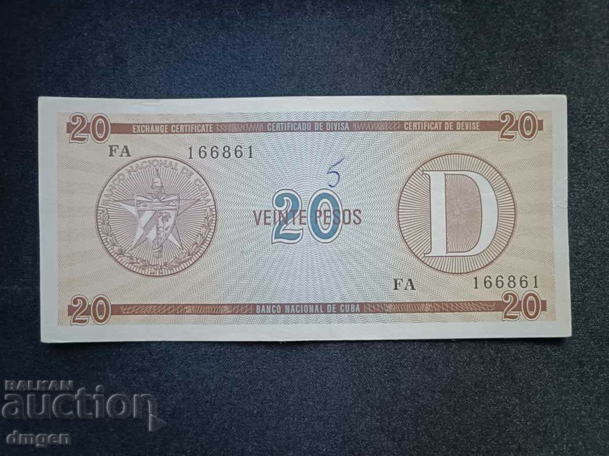 20 de pesos cubanezi pentru turiști