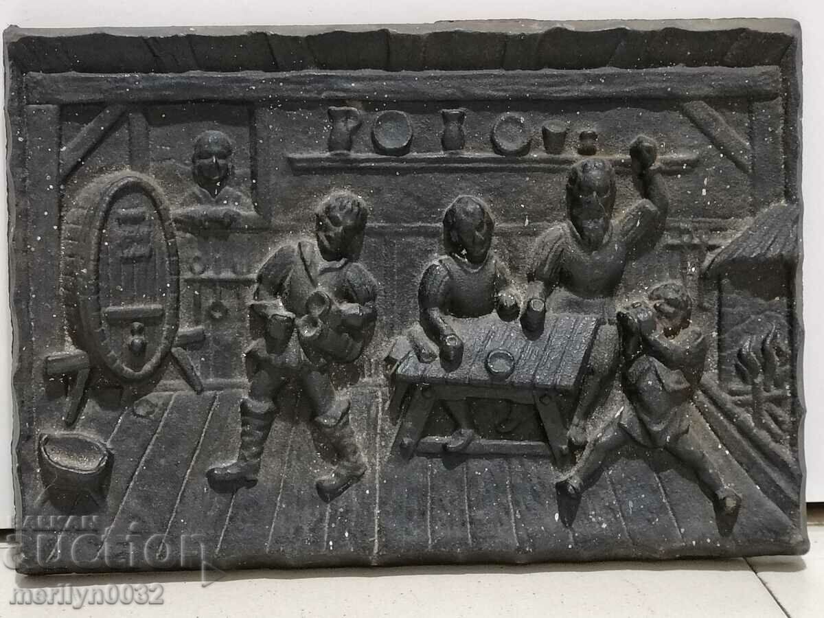 Auction Cast iron panel figural cast iron figure late 19th century Auction Cast iron panel figural cast iron figure late 19th century