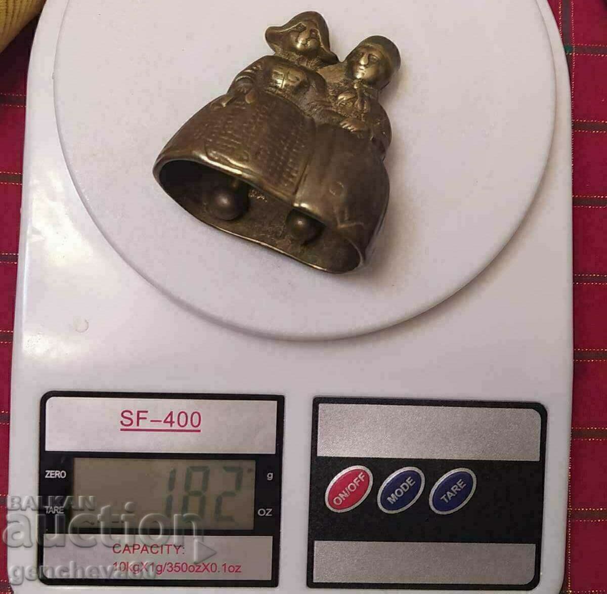 A rare vintage pair of collectible brass bells - 6