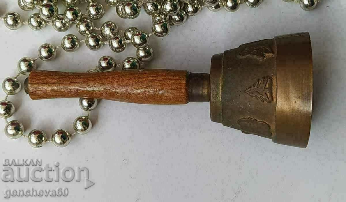 Veche clopoțel de bronz francez, clopoțel de masă - 5