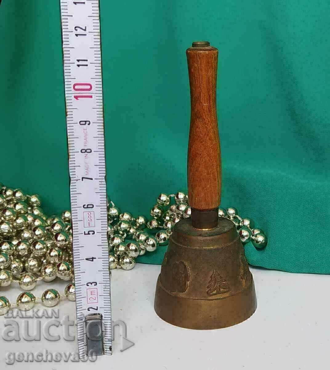 Стара френска бронзова камбанка звънец за маса