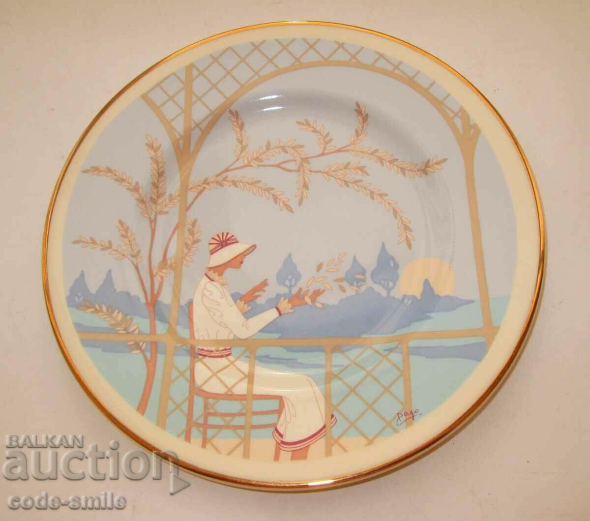 Old porcelain plate Art Deco bone china signed with price 145.00 BGN | € 74.14 Old porcelain plate Art Deco bone china signed with price 145.00 BGN | € 74.14