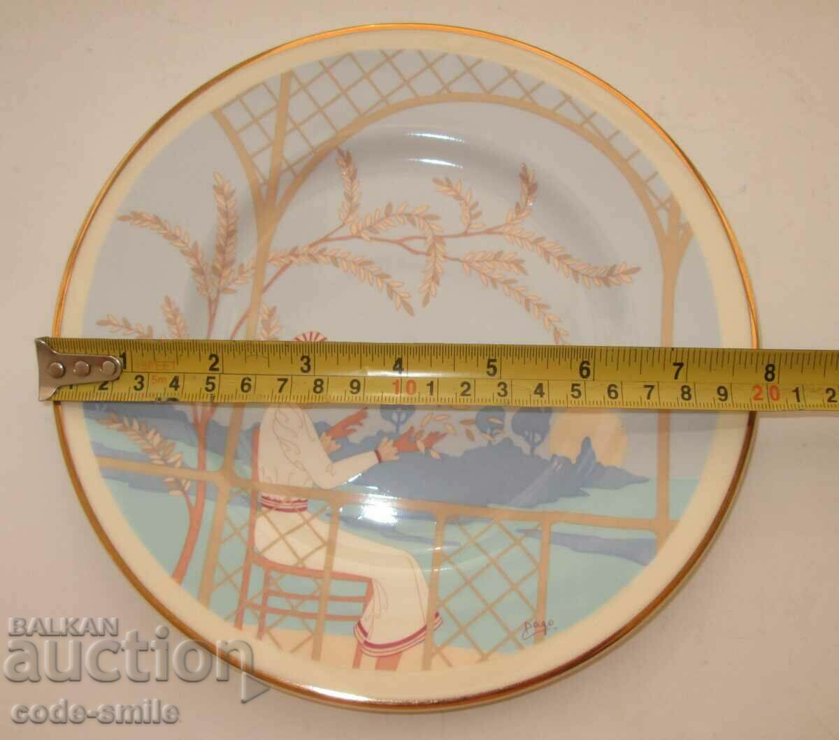 Old porcelain plate Art Deco bone china signed - 7 Old porcelain plate Art Deco bone china signed - 7