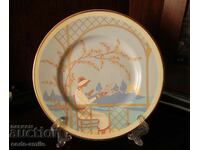 Old porcelain plate Art Deco bone china signed