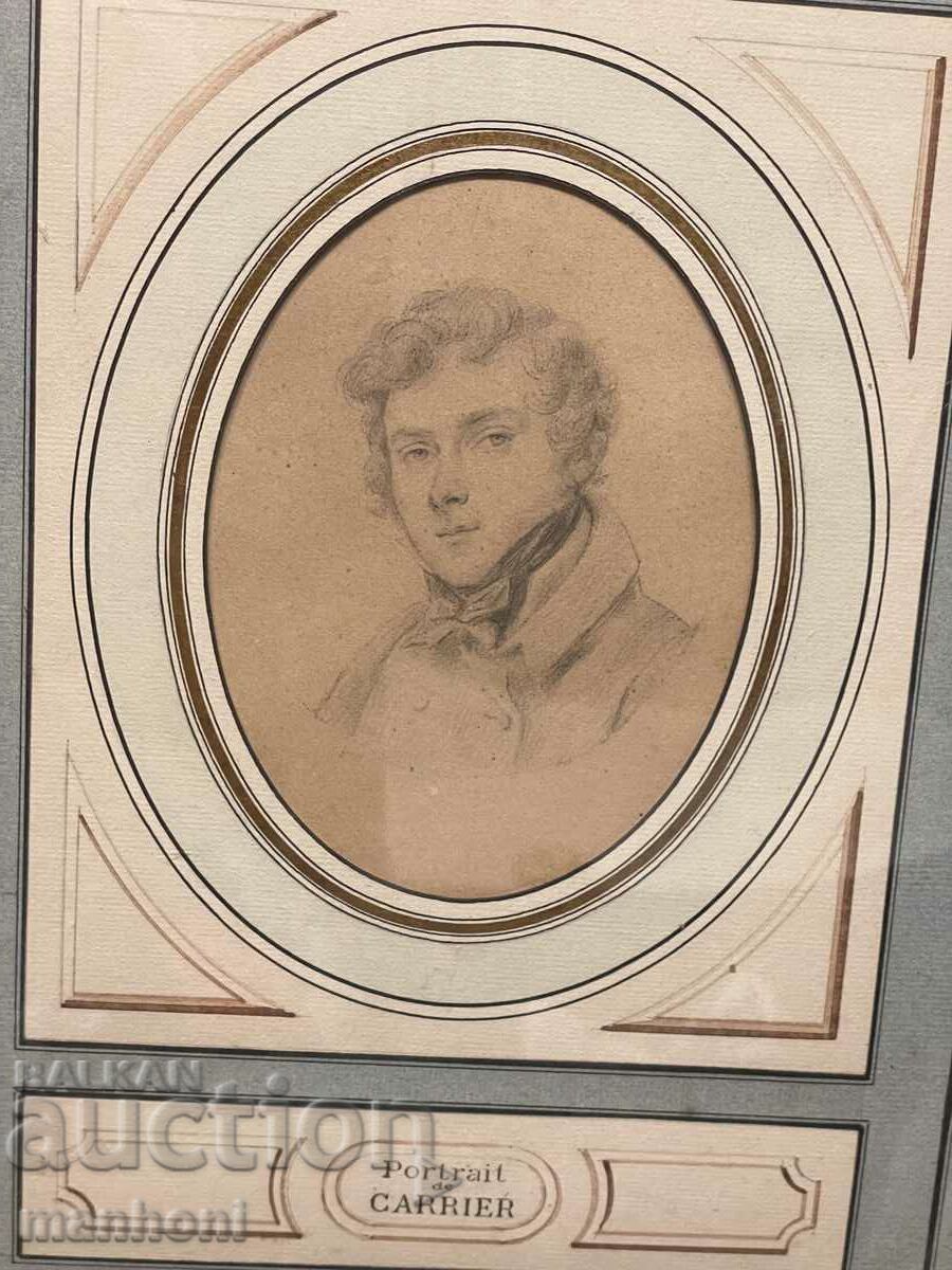 1613 Eugene Carrier self-portrait unsigned R.15/11 cm. Identif with price 1100.00 BGN | € 562.42 1613 Eugene Carrier self-portrait unsigned R.15/11 cm. Identif with price 1100.00 BGN | € 562.42