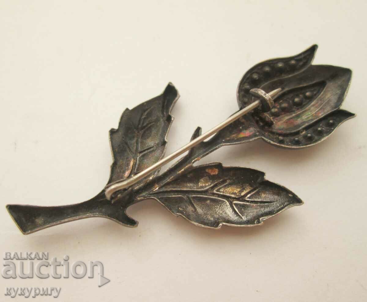 Παλιά φλοράλ κομψή γυναικεία καρφίτσα λουλουδιών με τιμή 40.00 BGN | € 20.45