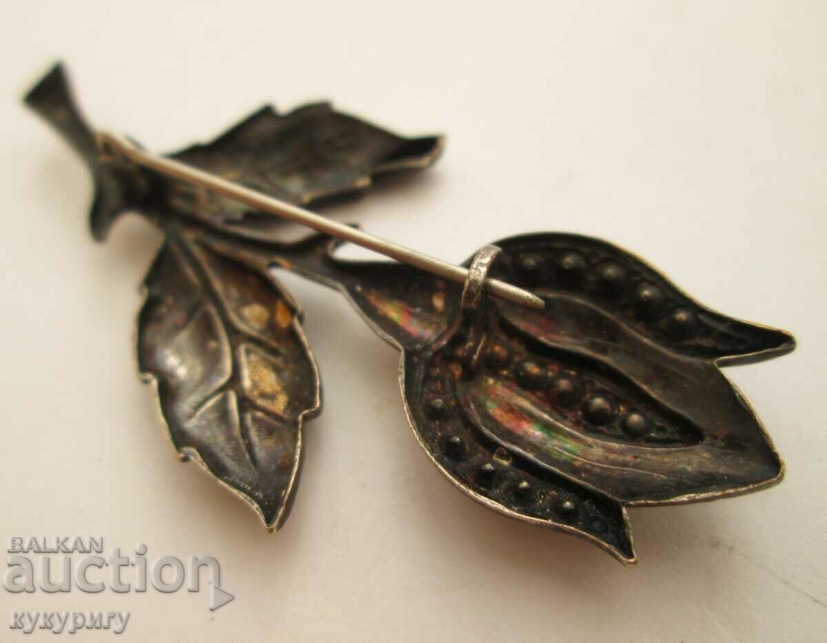 Δημοπρασία Παλιά φλοράλ κομψή γυναικεία καρφίτσα λουλουδιών