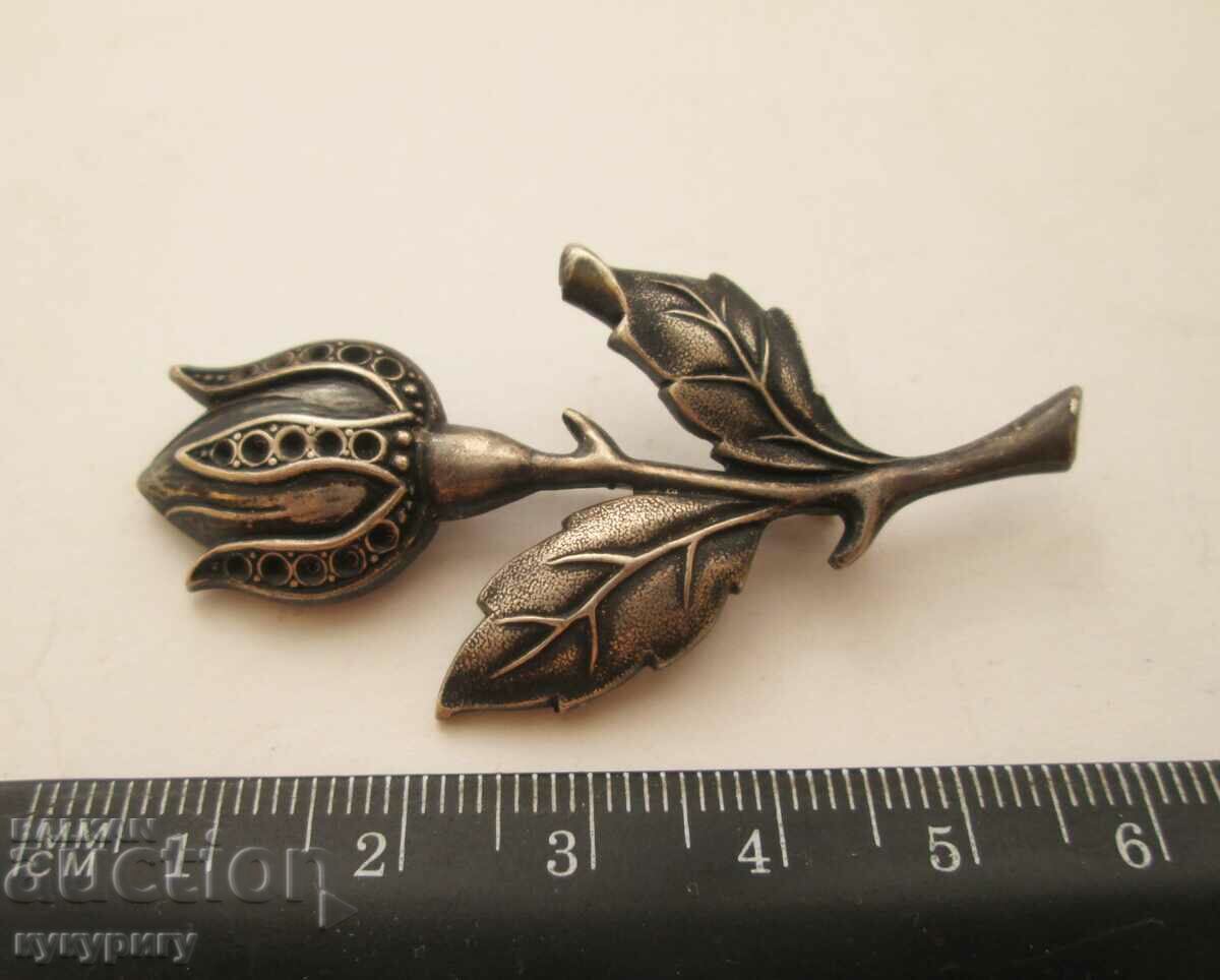 Παλιά φλοράλ κομψή γυναικεία καρφίτσα λουλουδιών - 5