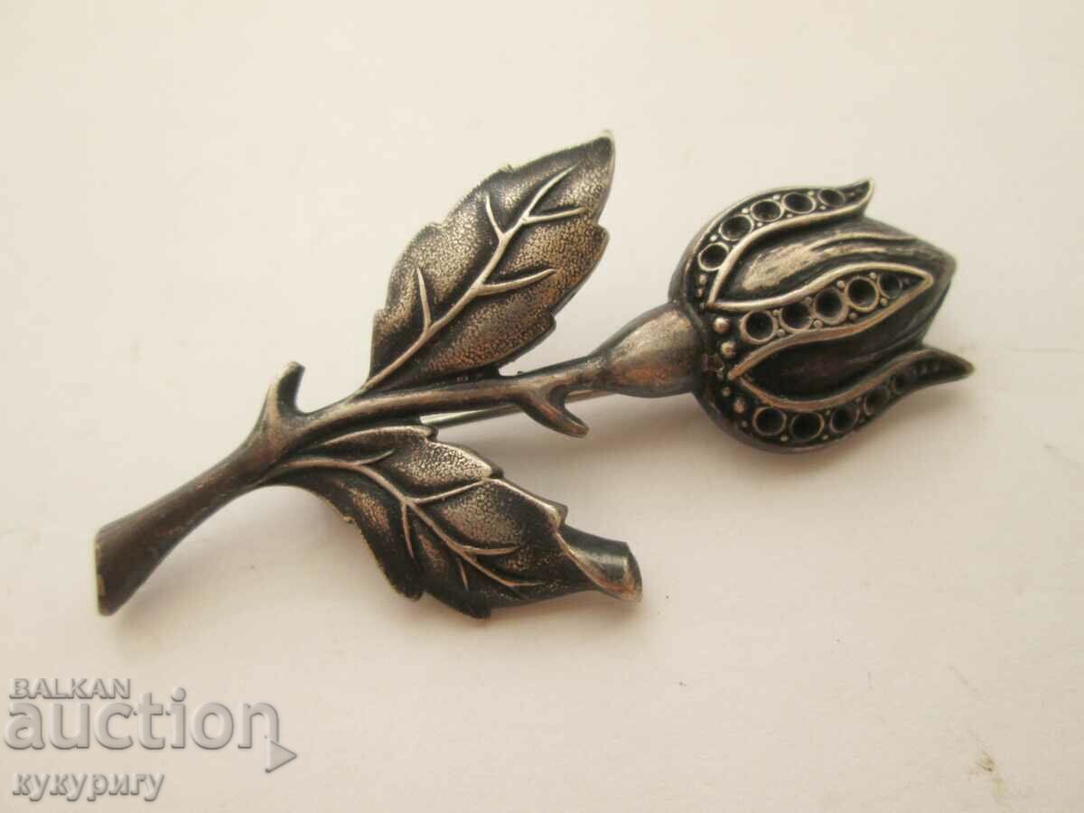 Παλιά φλοράλ κομψή γυναικεία καρφίτσα λουλουδιών - 7