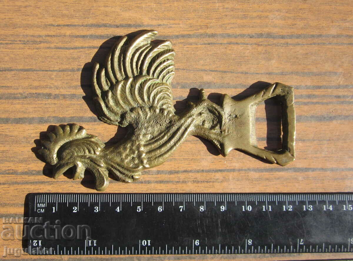 Auction  collectible antique bronze cockerel bird opener