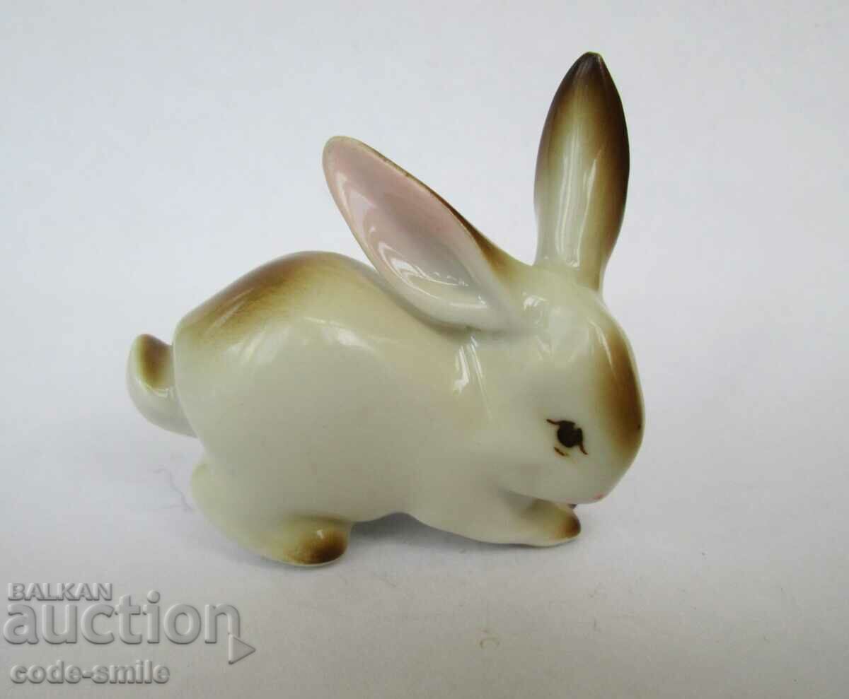 Old small porcelain figurine rabbit figure porcelain