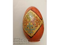 19th century wooden Russian egg hand painted