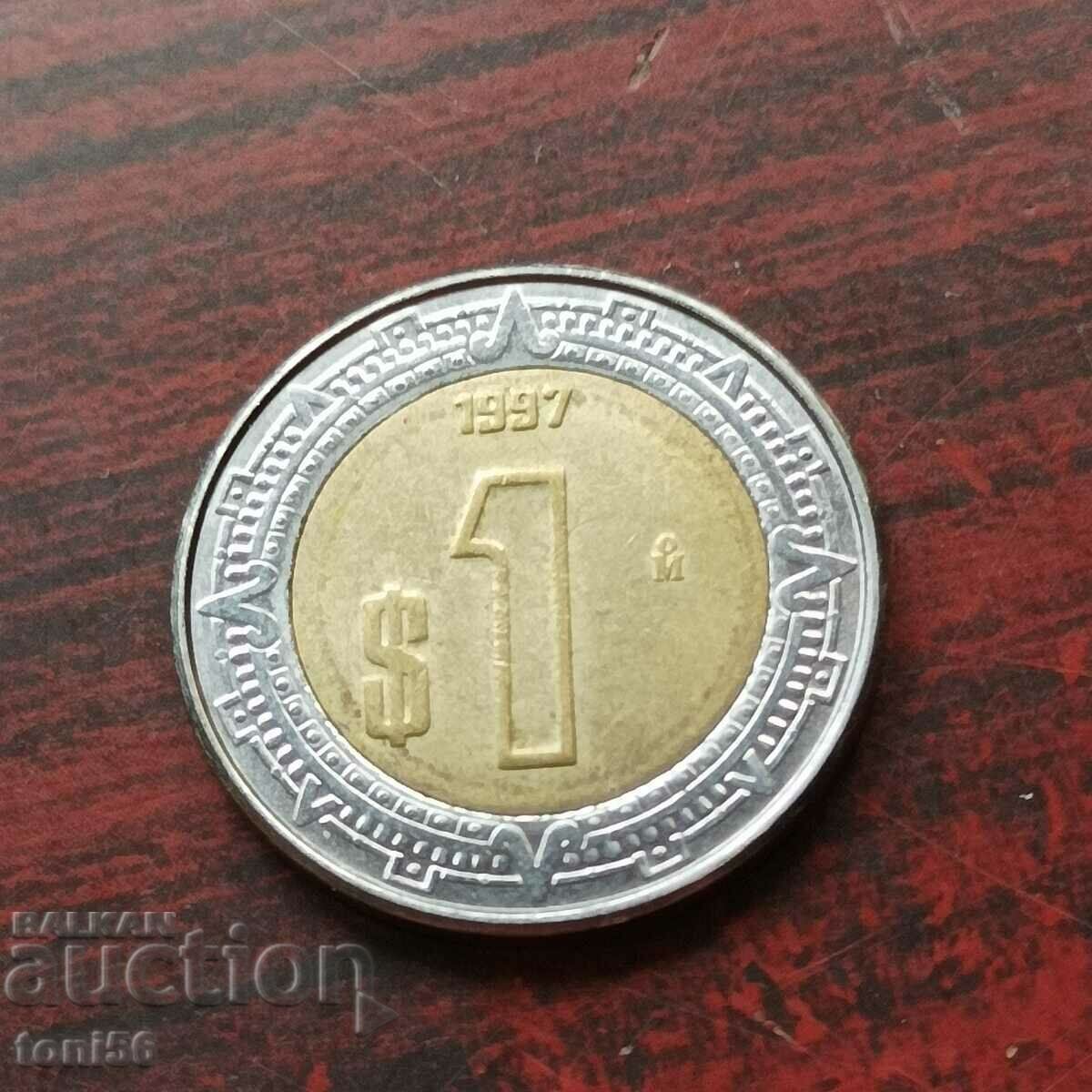 Mexico 1 peso 1997 aUNC