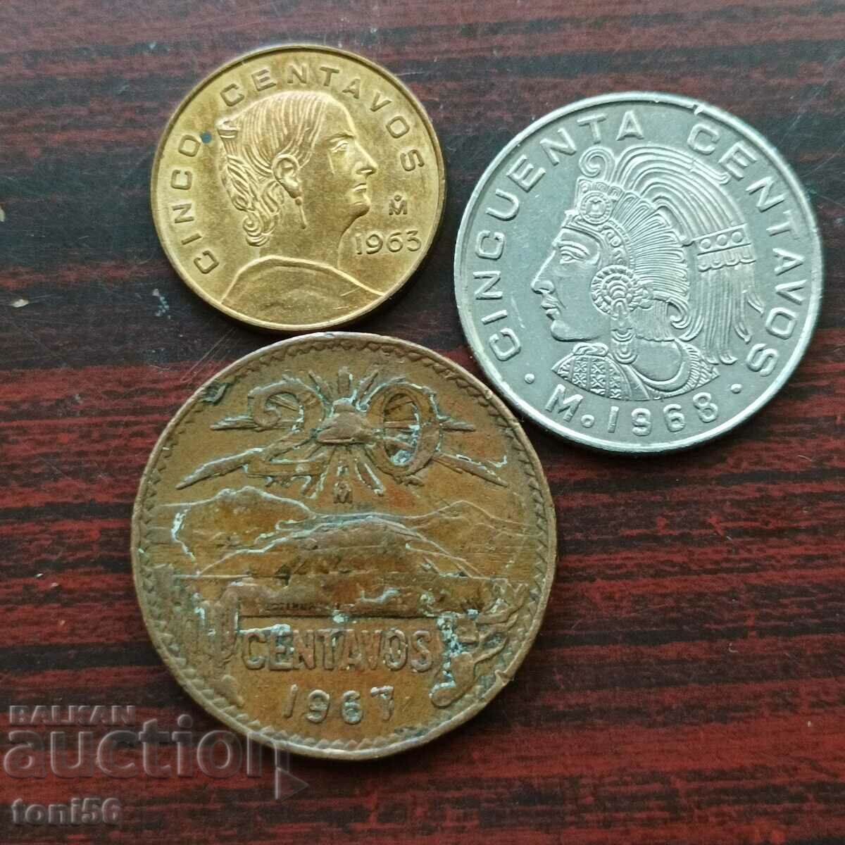 Mexic set de 3 centavos 1963-68
