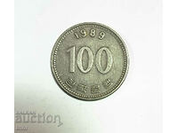 Korea 100 won 1989 year e168