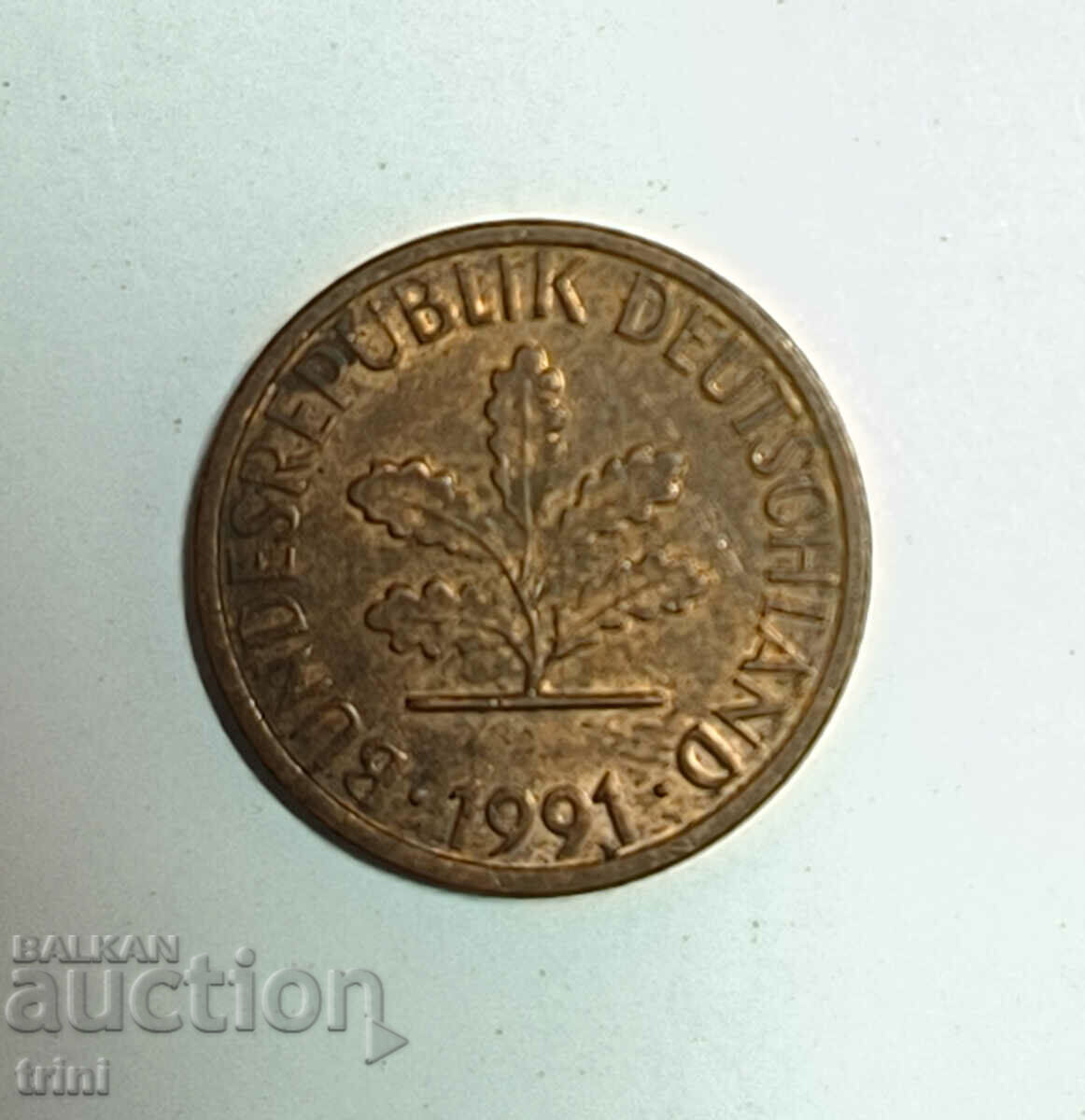 Germany 1 pfennig 1991 'J' - Hamburg e181 with price 0.50 BGN | € 0.26 Germany 1 pfennig 1991 'J' - Hamburg e181 with price 0.50 BGN | € 0.26