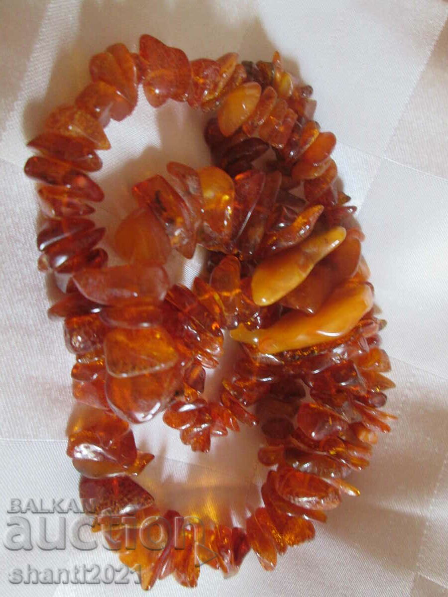 Necklace massive raw Baltic amber